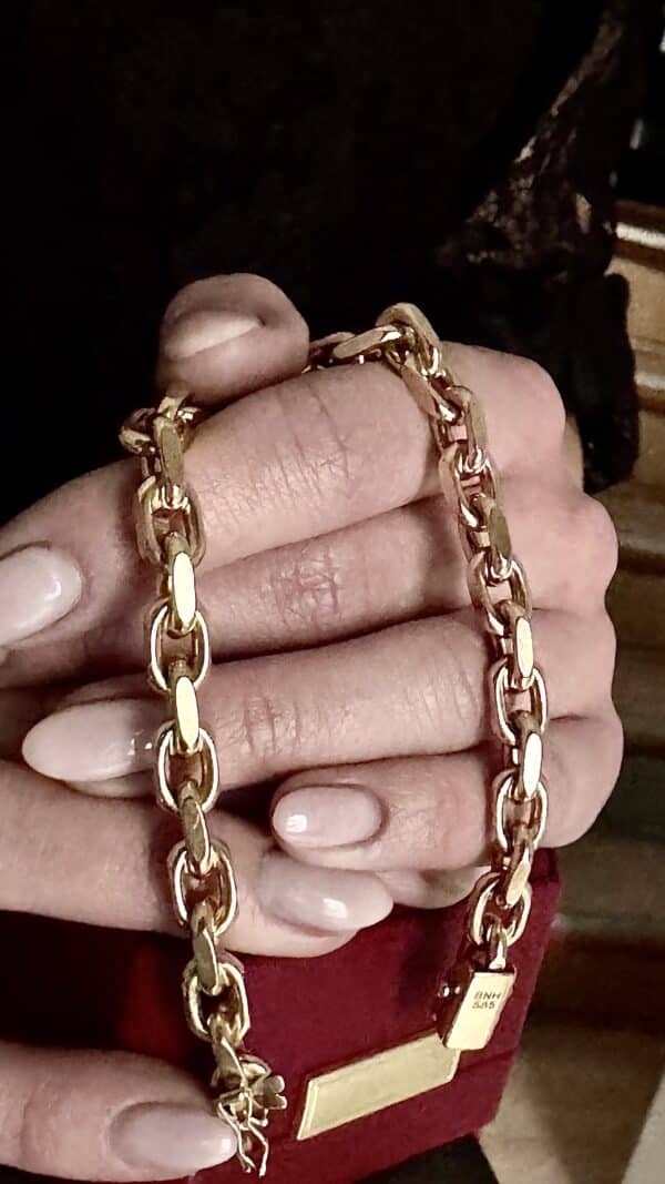Anker armbånd i 14 karat guld, 22.2cm