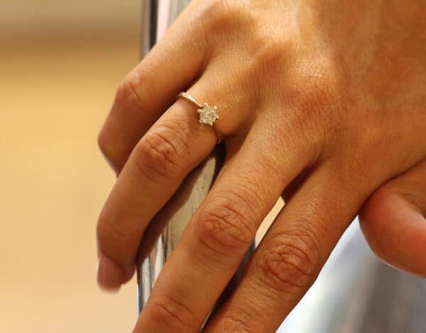 Solitairering i 14 karat guld (0.45ct)